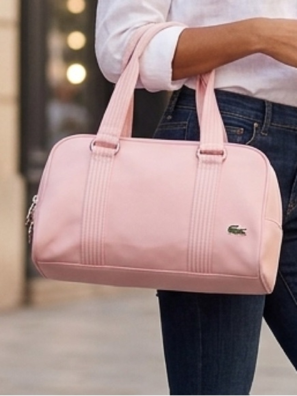 LACOSTE Medium Boston Bag in Candy Floss